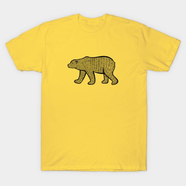 Polar Bear - hand drawn detailed animal design T-Shirt by Green Paladin